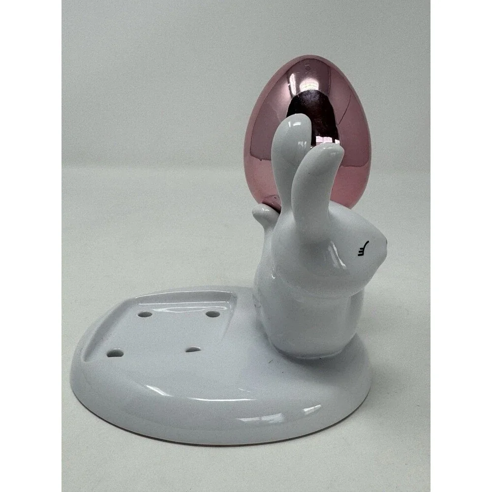 Bath & Body Works Easter Bunny with Pink Egg Hand Soap Holder Rabbit Spring